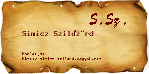 Simicz Szilárd névjegykártya