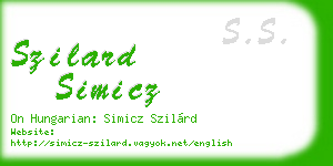 szilard simicz business card